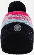 Deux par Deux Girl's Knit Hat Gradient Blue, Coral And Fuschia