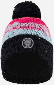 Deux par Deux Girl's Knit Hat Gradient Blue, Coral And Fuschia