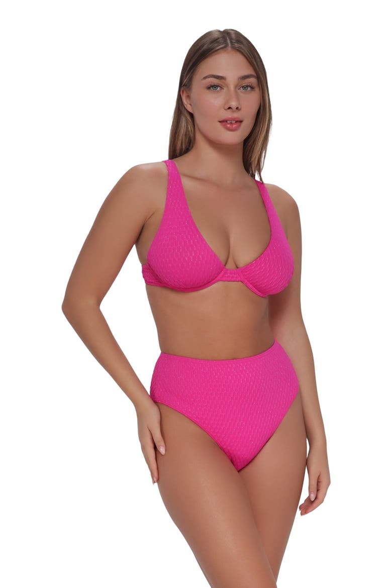Emery Underwire Bikini Swimsuit Top - DD Cup, Alternate, color, PINK DIAMOND LUREX