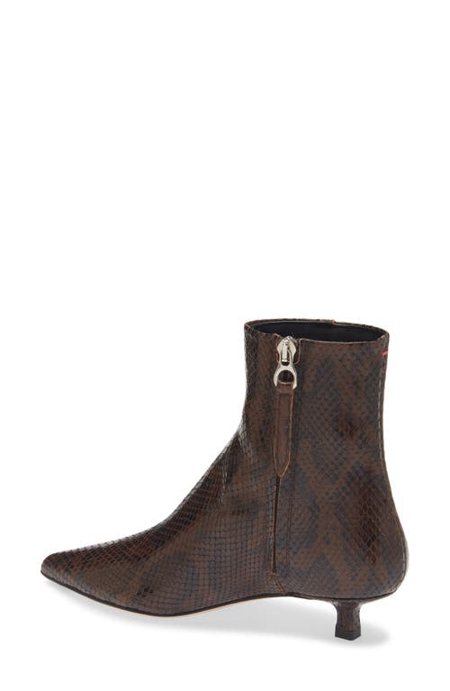 Aeyde Sofie Pointed Toe Kitten Heel Bootie In Brown
