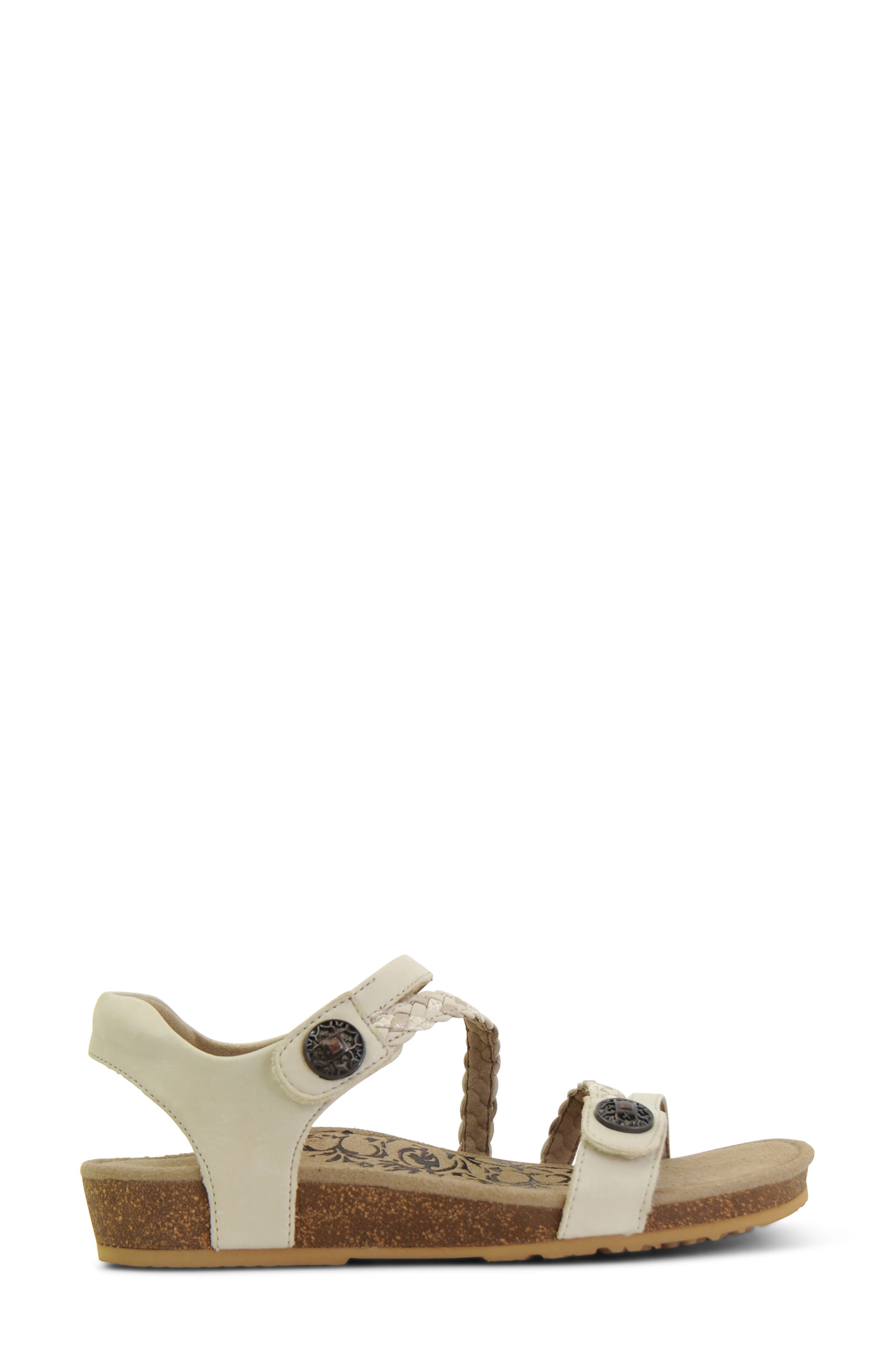 Jillian Braided Leather Strap Sandal, Alternate, color, IVORY