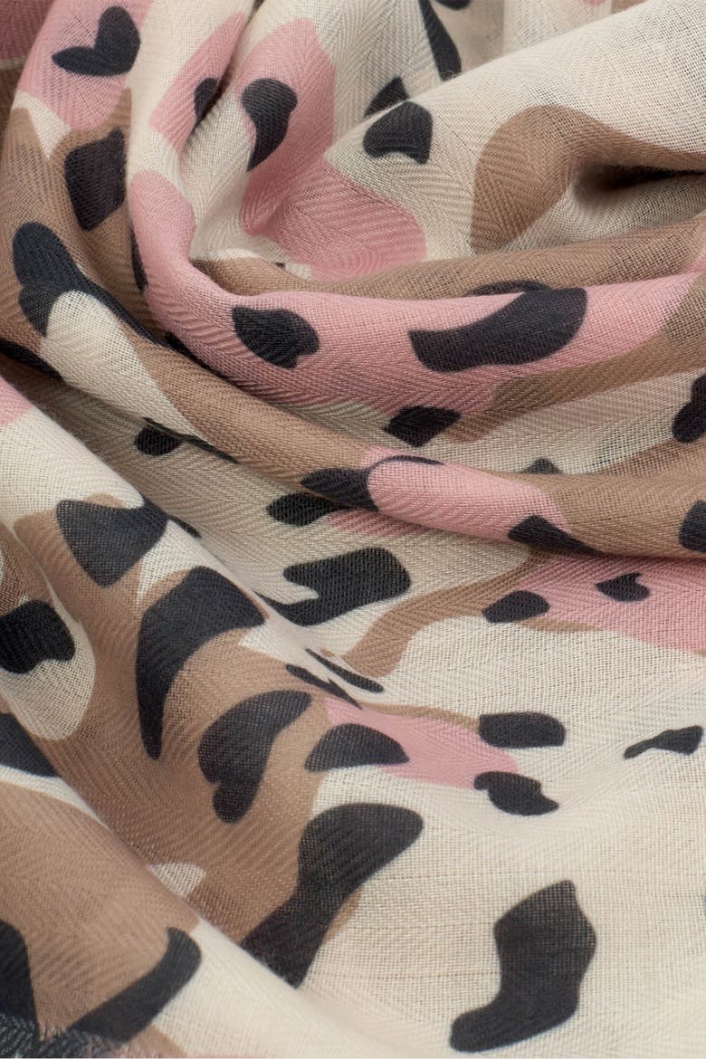 Tortoiseshell Printed Scarf, Alternate, color, PINK