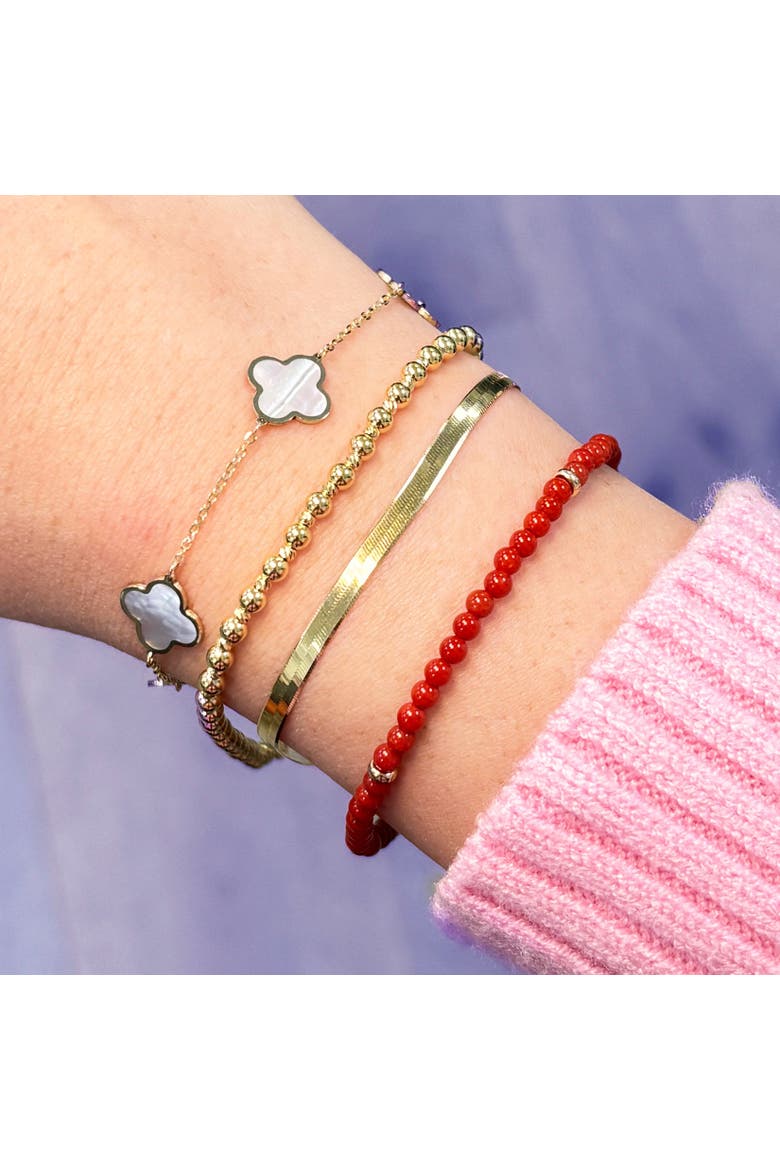 Coral Round Bead Bracelet, Alternate, color, Coral