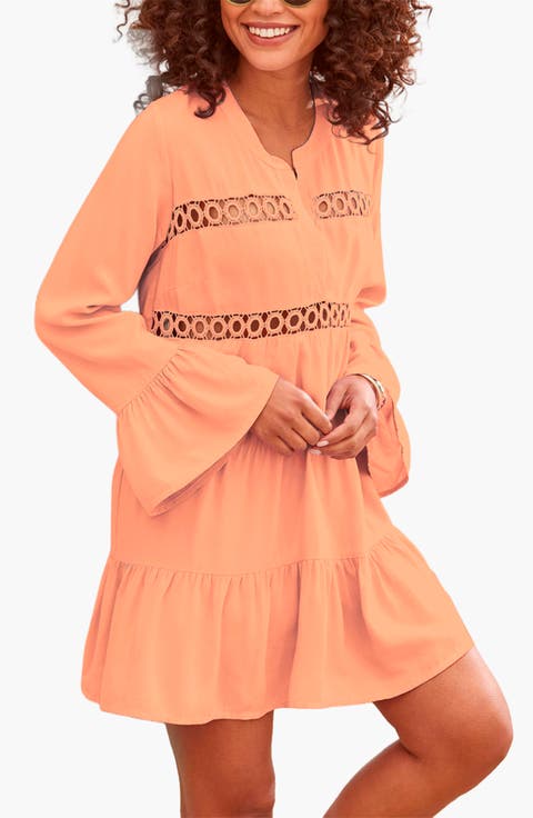 Women's Flowy Flared Sleeve Dress