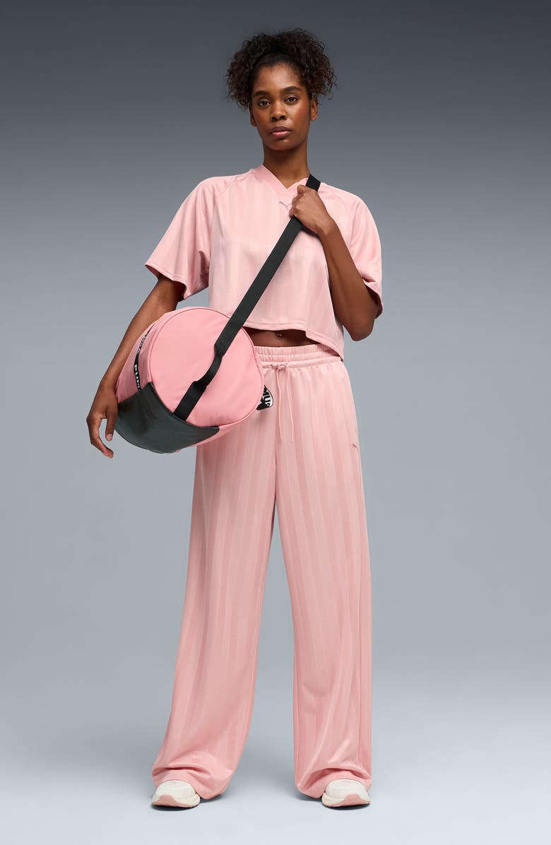 PUMA League Wide Leg Pants, Alternate, color, Rosy Outlook