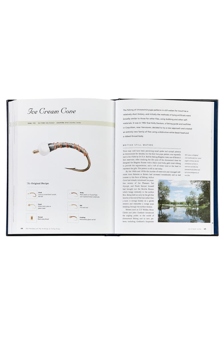 Graphic Image The History of Fly Fishing in Fifty Flies Leather Edition, Alternate, color, Navy