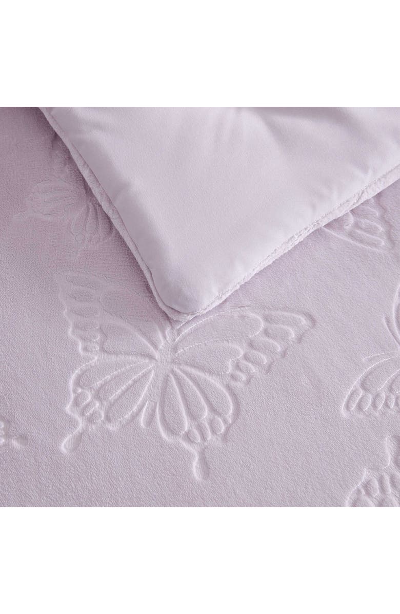 Betsey Johnson Butterfly Embossed Comforter & Sham Set, Alternate, color, Purple