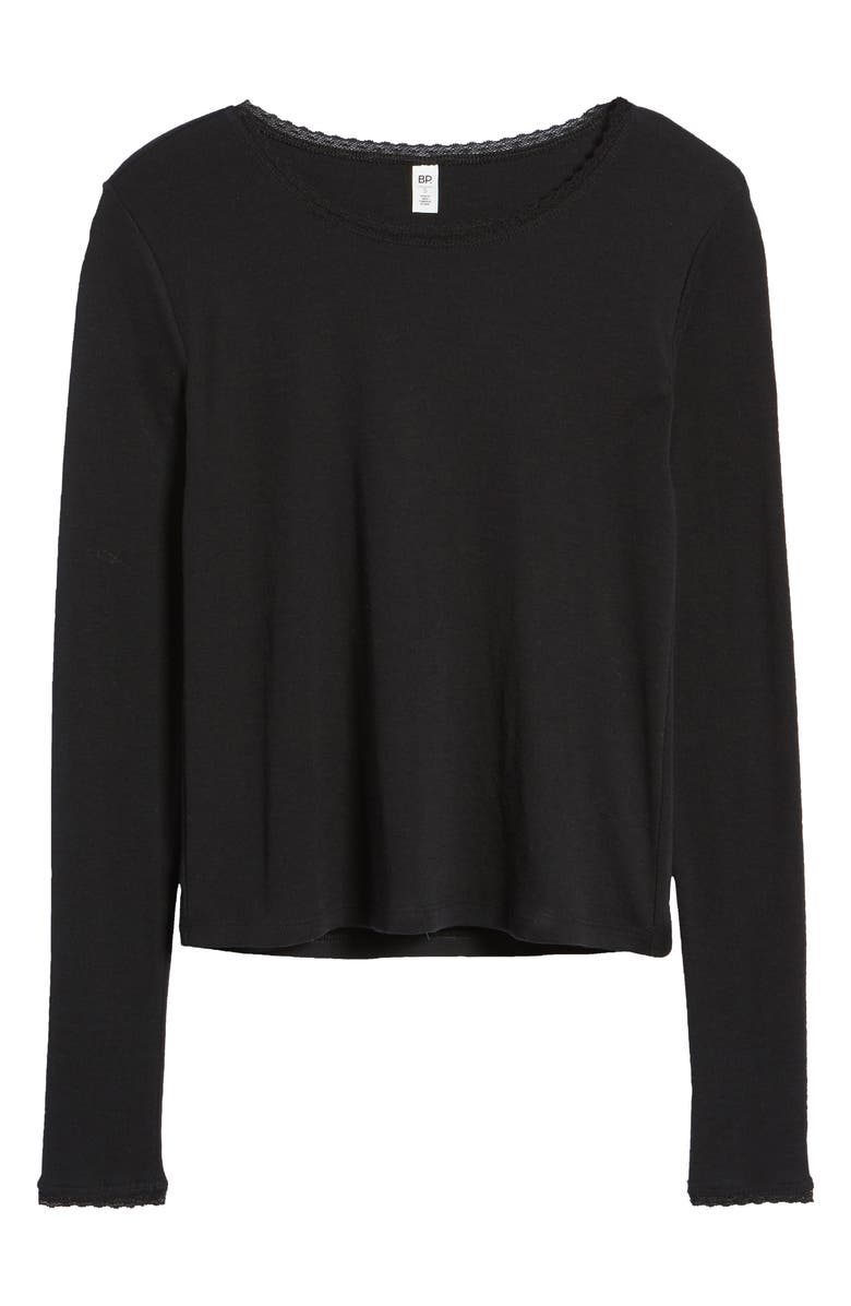 BP. Lace Trim Long Sleeve Tee, Alternate, color, 