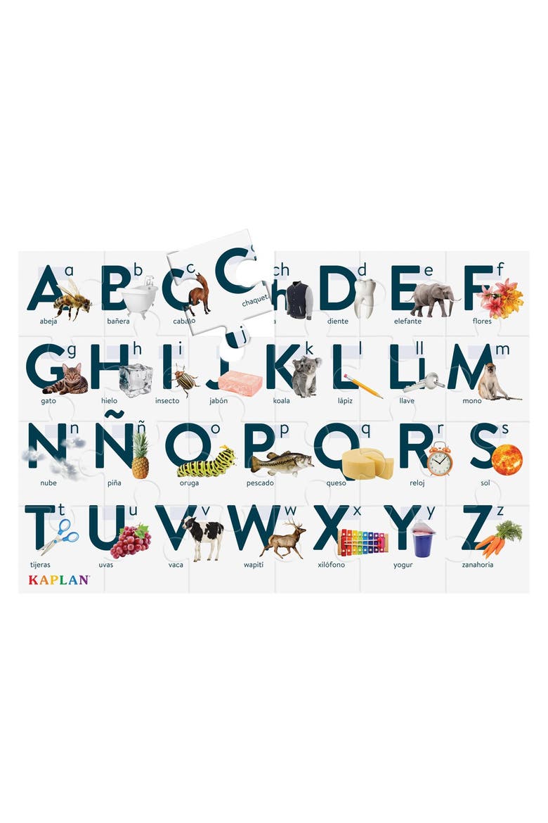 Alphabet - El Alfabeto - Spanish Floor Puzzle - 24 Pieces, Alternate, color, Multicolored