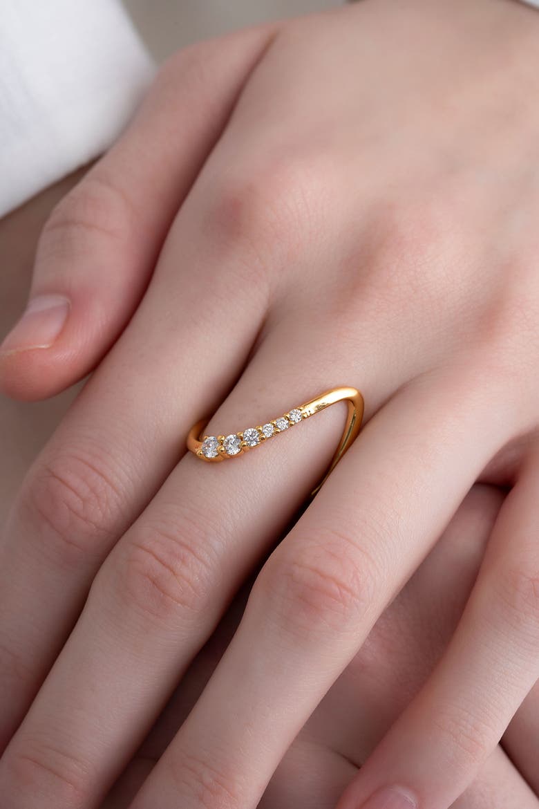 Curve Pave Ring, Alternate, color, Gold