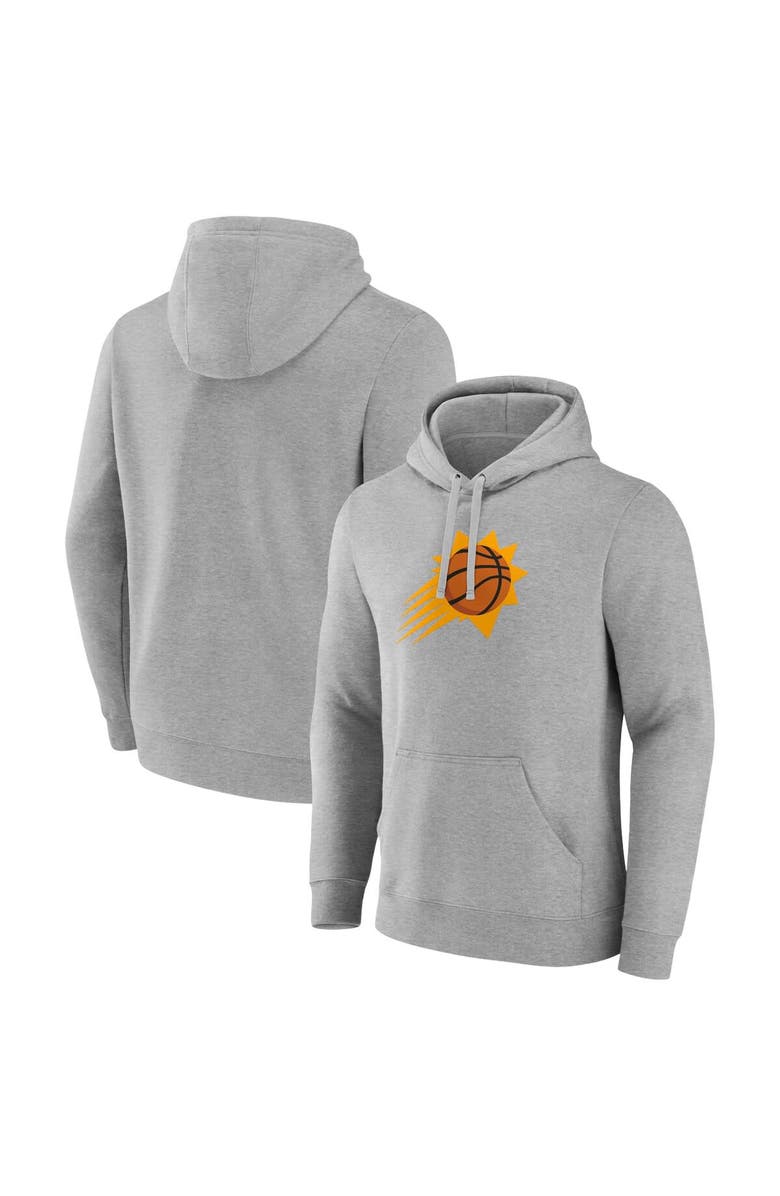 FANATICS Men's Fanatics Branded  Heather Gray Phoenix Suns Primary Logo Pullover Hoodie, Alternate, color, Heather Gray