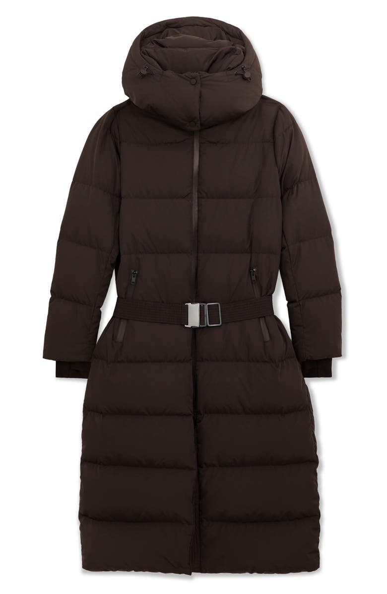 Reiss Colette Quilted Longline Puffer Jacket, Alternate, color, Chocolate Brown