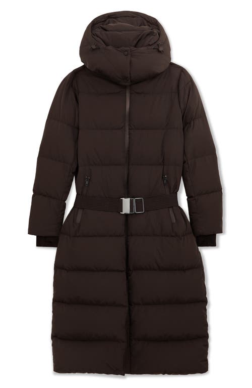 Reiss Colette Quilted Longline Puffer Jacket In Brown