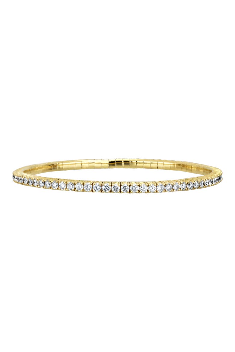 18K Gold Audrey Diamond Stretch Bangle (Online Trunk Show), Main, color, 18K YELLOW GOLD