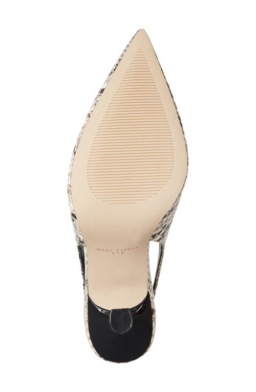 Marc Fisher Ltd Esther Snake-printed Leather Slingback Pumps In White
