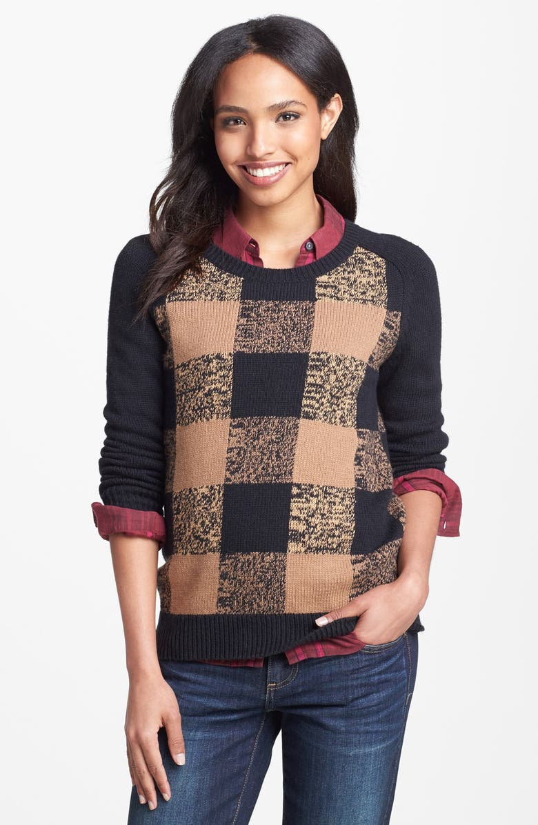 Halogen<sup>®</sup> Plaid Sweater, Main, color,