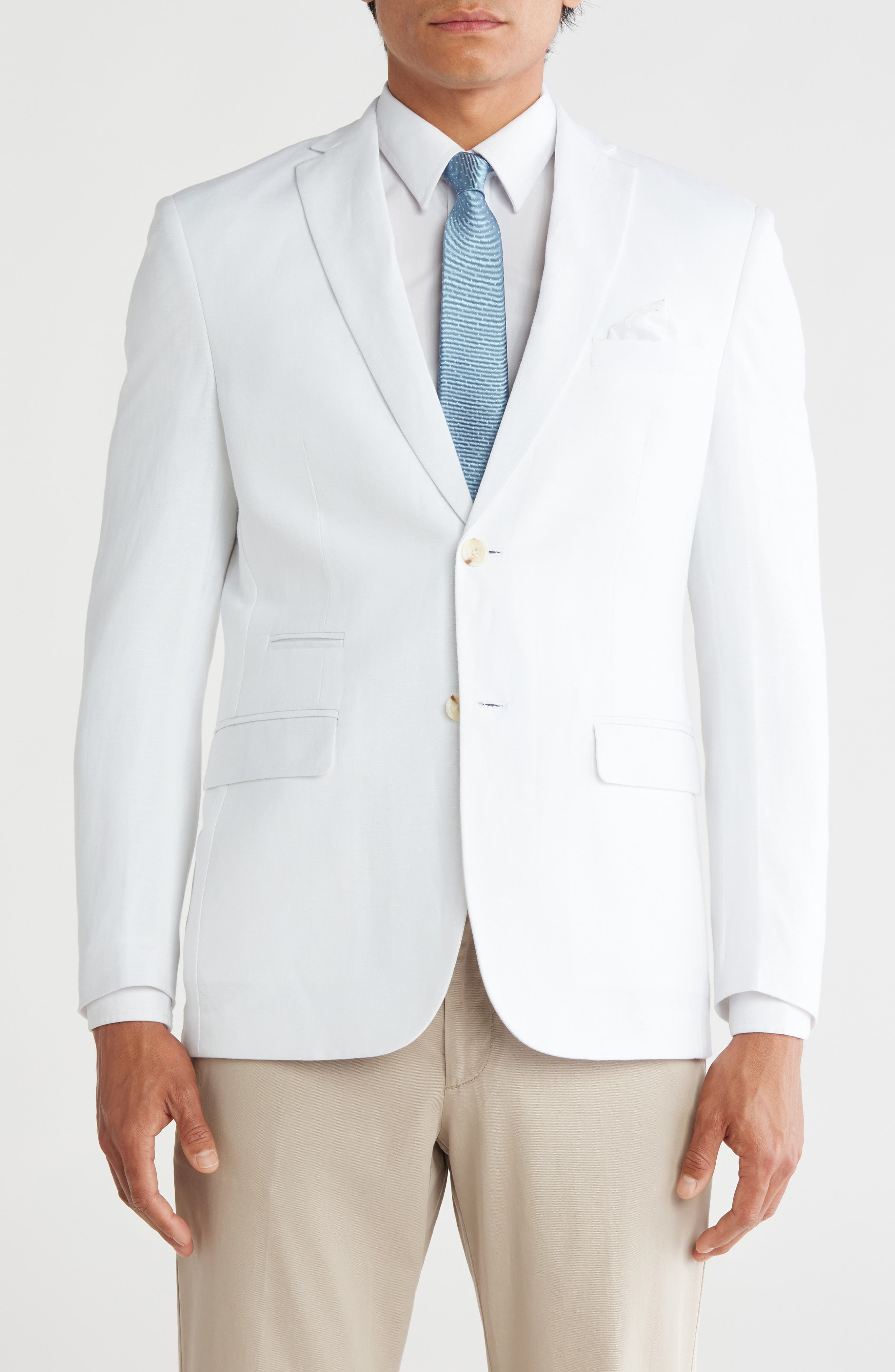 Gino Vitale Slim Fit Solid Linen Blend Blazer