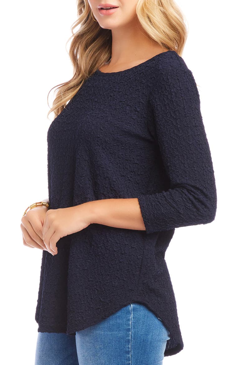 Textured Shirttail Top, Alternate, color, NAVY