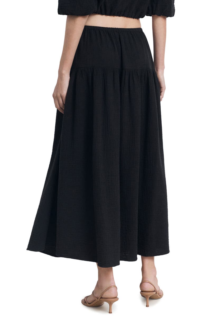 MANGO Drawstring Cotton Maxi Skirt, Alternate, color,