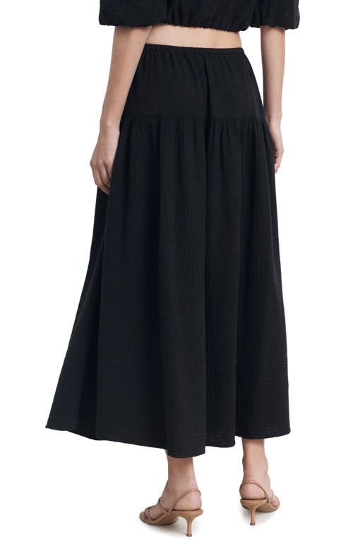Mango Drawstring Cotton Maxi Skirt