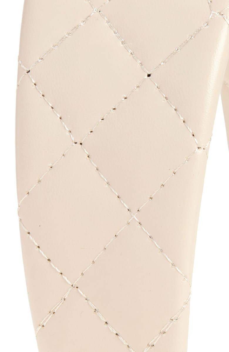 Tasha Quilted Wide Faux Leather Headband, Alternate, color, Cream