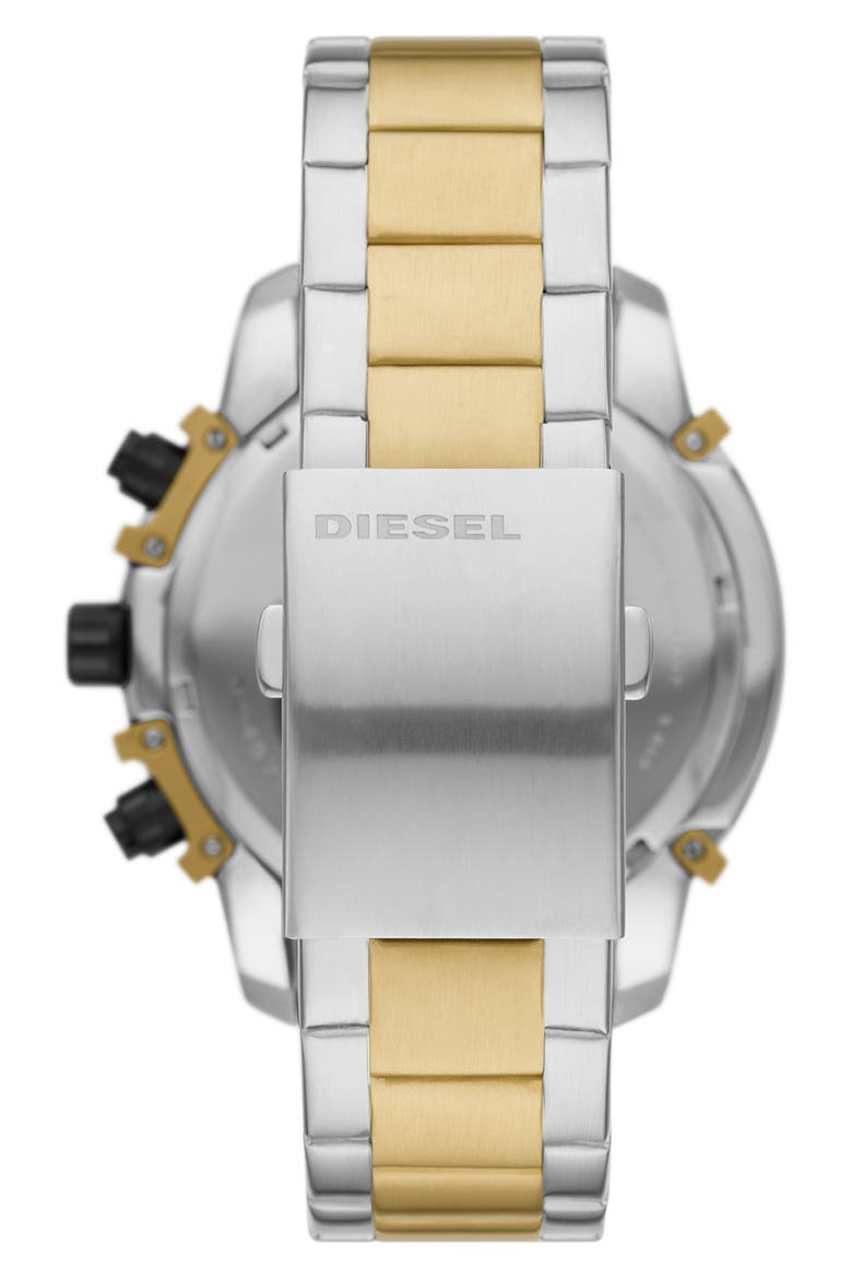 Griffed Chronograph Two Tone Bracelet Watch, 48mm, Alternate, color, BLACK/GOLD/SILVER