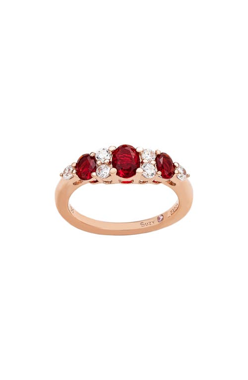 Suzy Levian Cubic Zirconia Graduated Ring In Gold