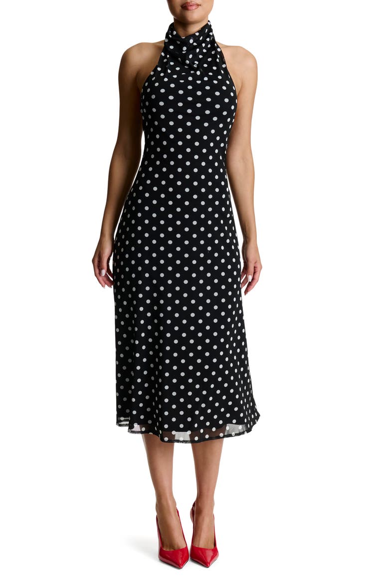 line and dot halter dress Naked Wardrobe Polka A-Line (Women) Nuri