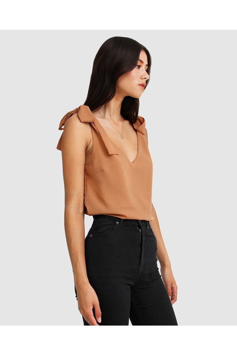 Feel For You V-Neck Top, Alternate, color, Camel