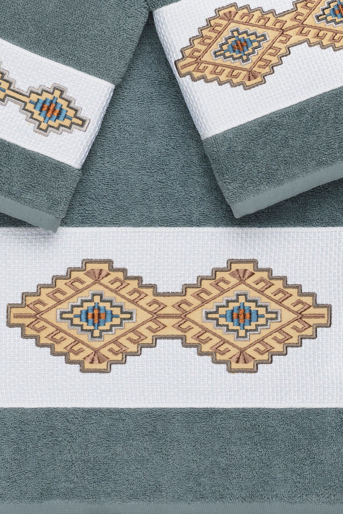Linum Home Textiles Gianna 3-Piece Embellished Towel Set - Teal ...