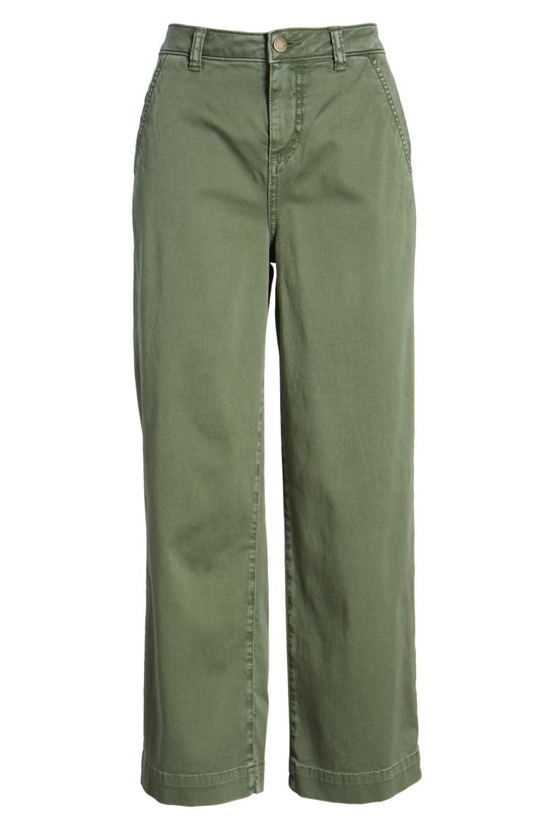 Wide Leg Crop Pants, Alternate, color, GREEN DUNE