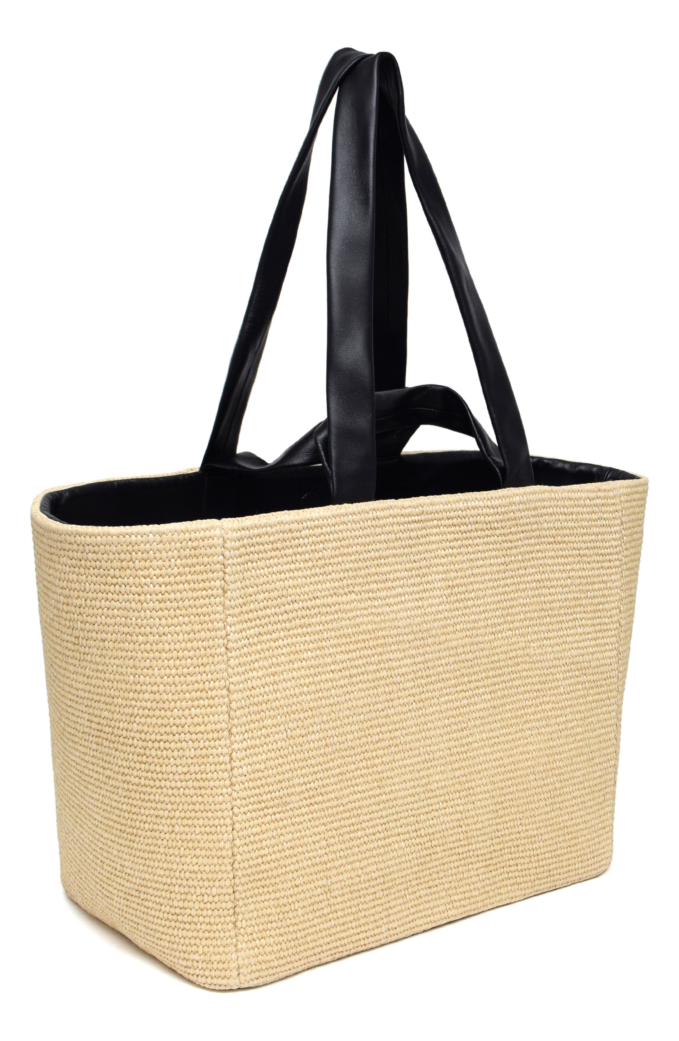 Thacker Gill Woven Straw Tote, Alternate, color, Natural / Black