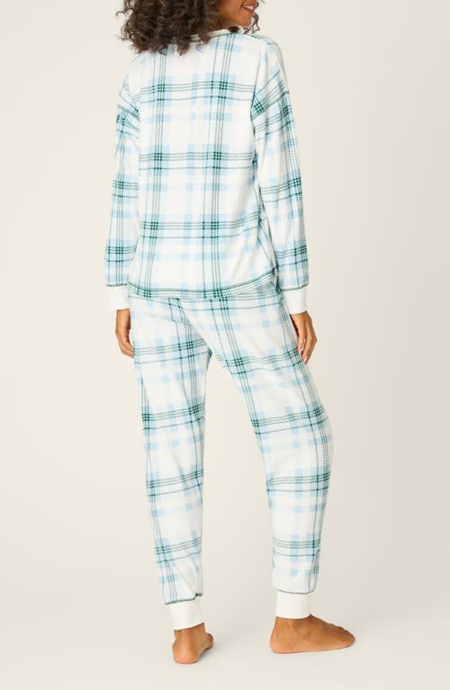Pj Salvage Winter Land Plaid Thermal Velour Pajamas In Green