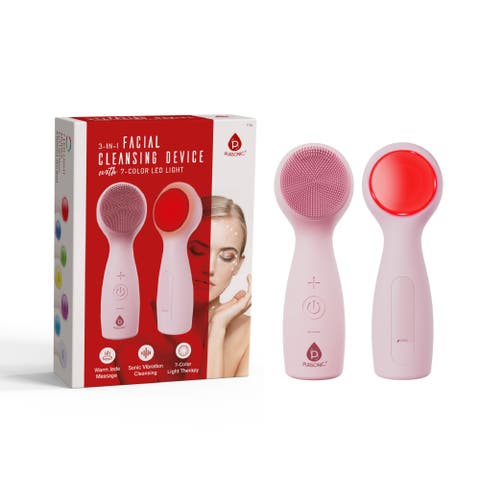 3-in-1 Sonic Facial Cleanser with Heated Jade & 7-Color LED Light Therapy