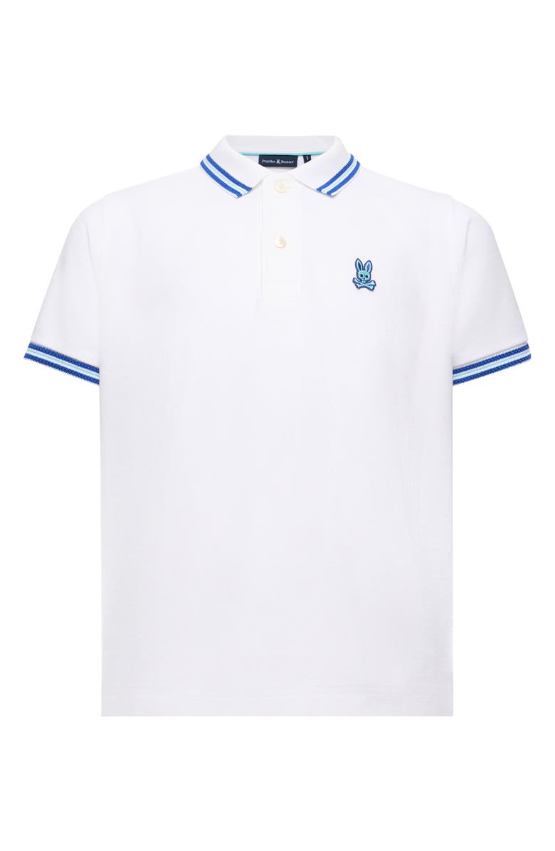 Psycho Bunny Kids' Clark Piqué Polo, Main, color, White