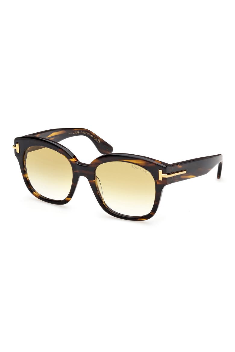 55mm Icon Square Gradient Sunglasses, Alternate, color, STRIPED BROWN / AMBER / OLIVE