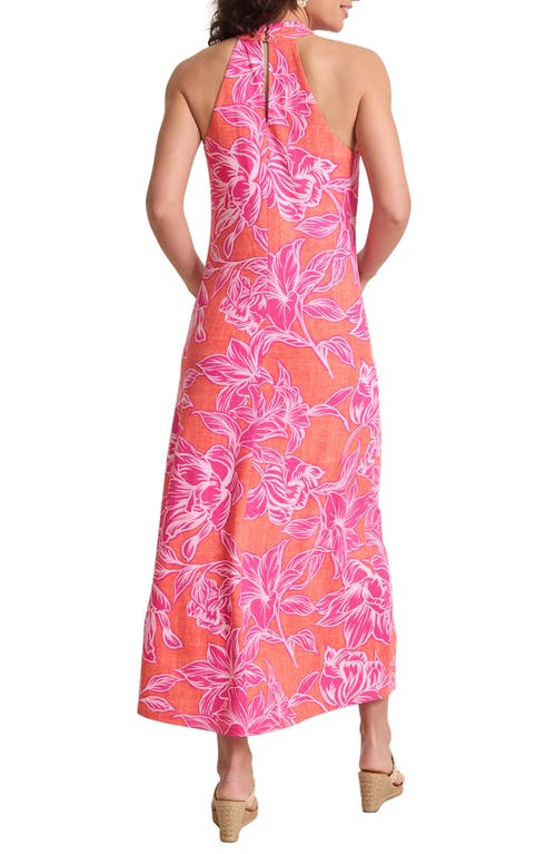 Tommy Bahama Paradiso Petals Sleeveless Maxi Dress In Dark Coral
