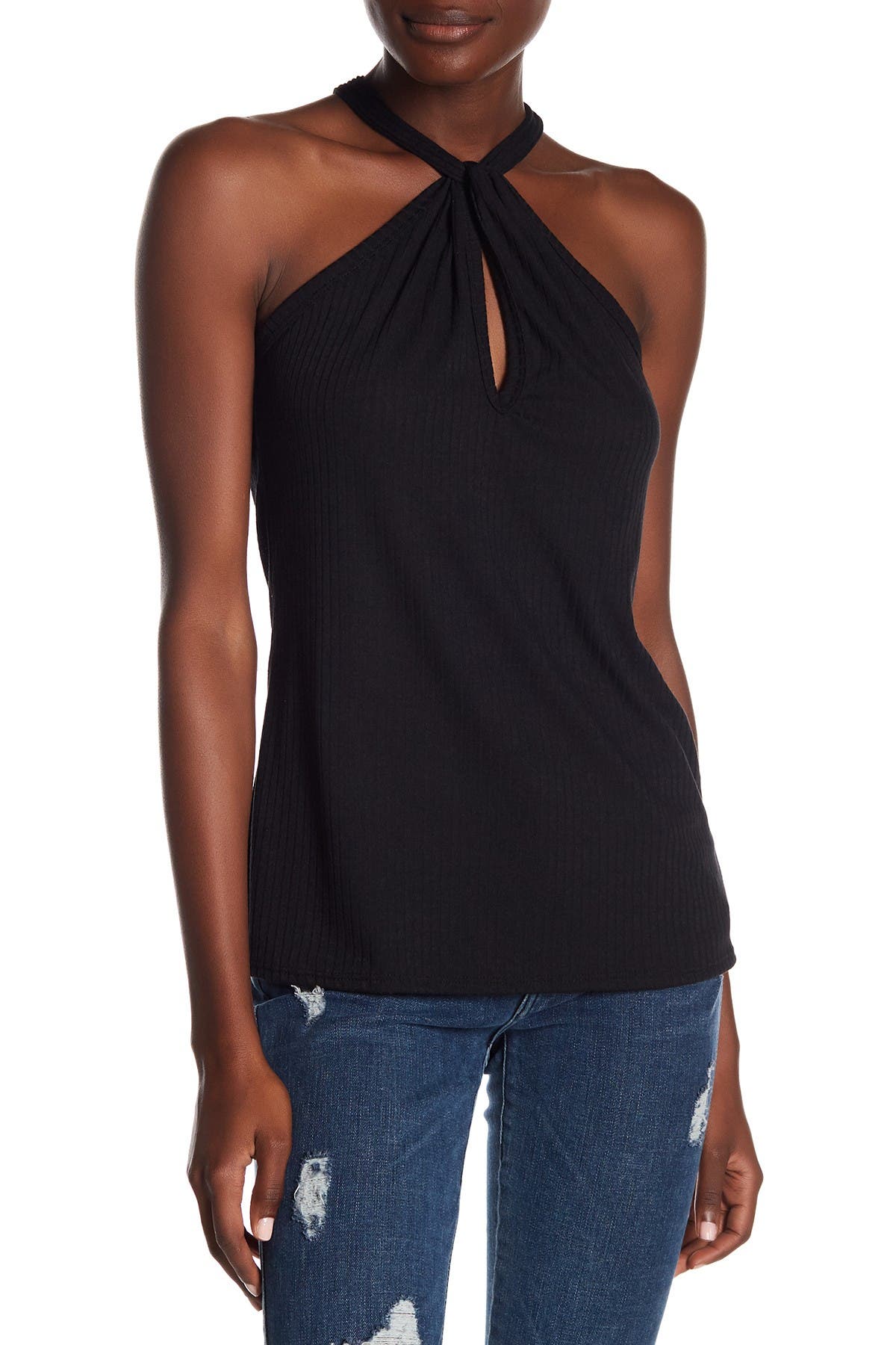 GO COUTURE Modern Halter Tank Top