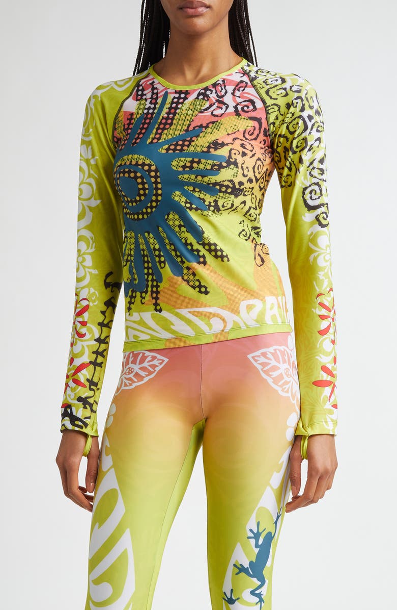 Paolina Russo Long Sleeve Mesh Top, Main, color, 