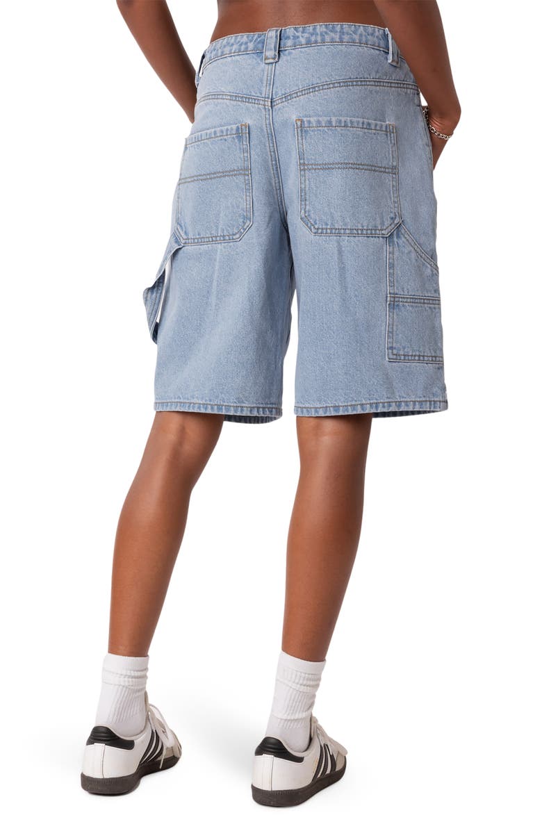 EDIKTED Low Rise Carpenter Bermuda Shorts, Alternate, color, Light-Blue