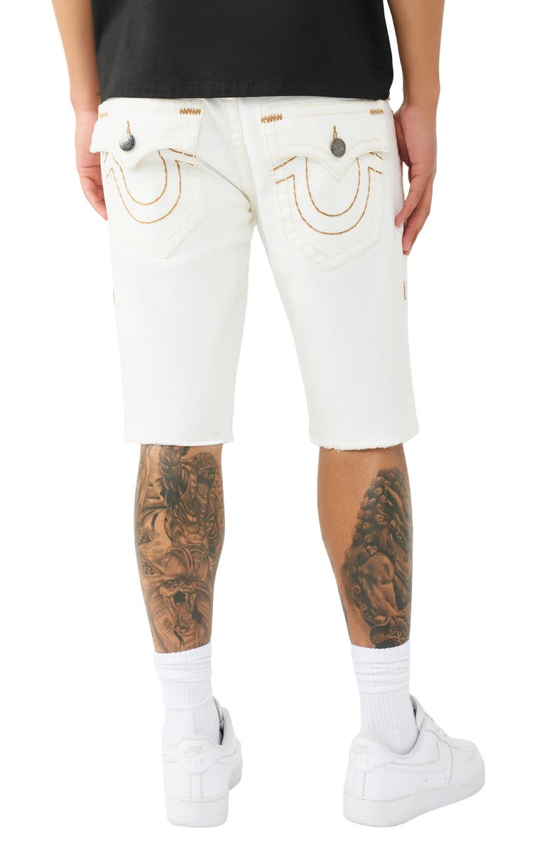 True Religion Ricky Super T Denim Shorts, Alternate, color, Ecru