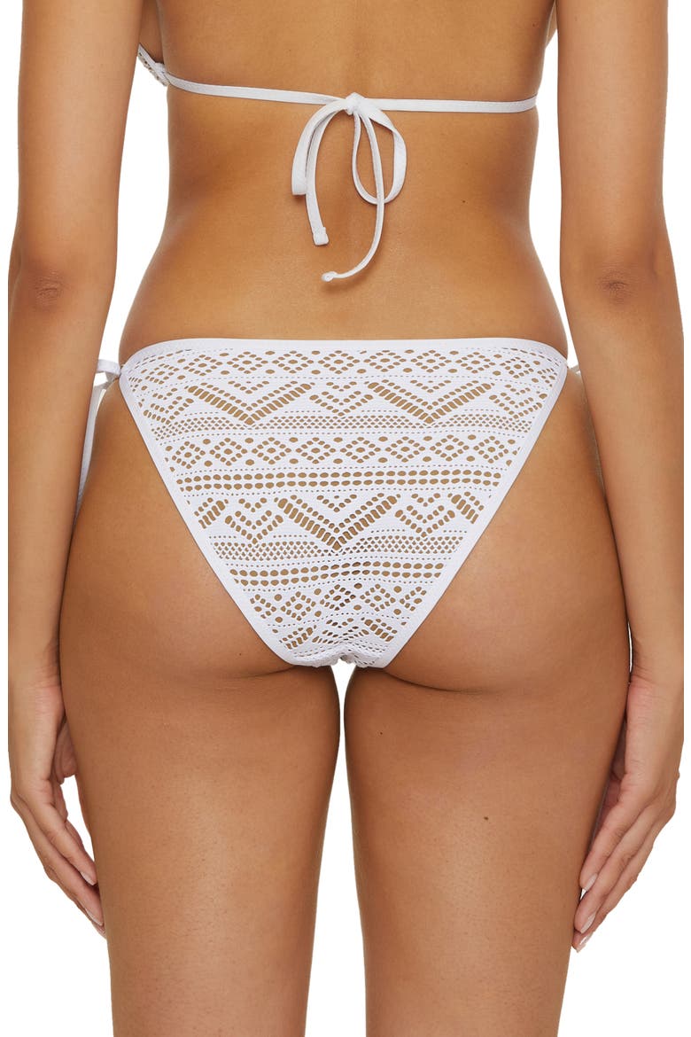 Color Play Side Tie Bikini Bottoms, Alternate, color, WHITE/ TAN