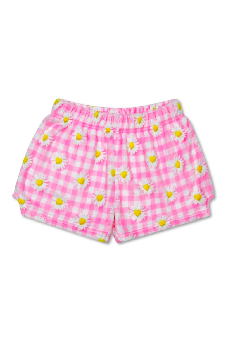 Kids' Daisy Love Plush Sleep Shorts, Main, color, PINK MULTI