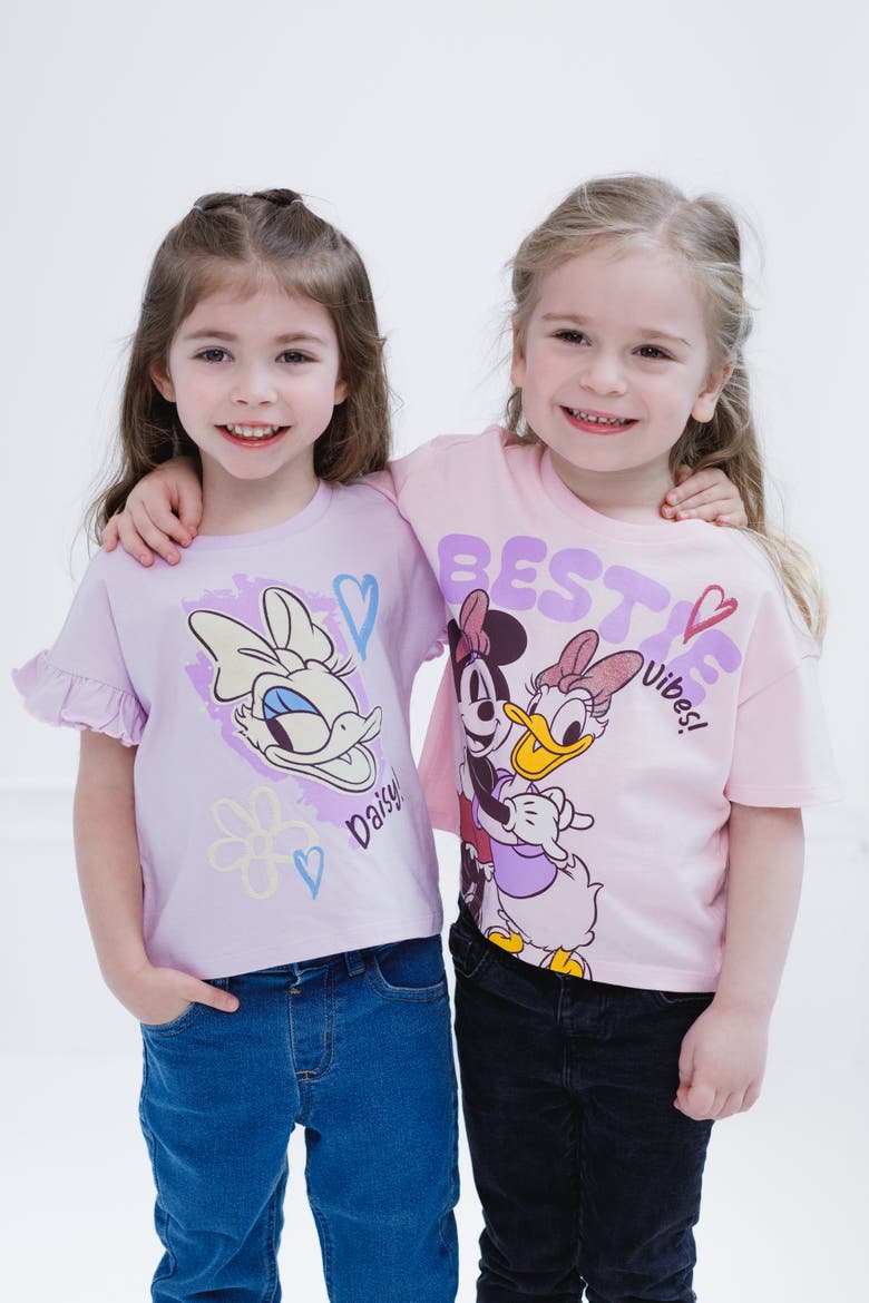 Minnie Mouse 2-Pack Short Sleeve T-Shirts, Alternate, color, Minnie Daisy Purple