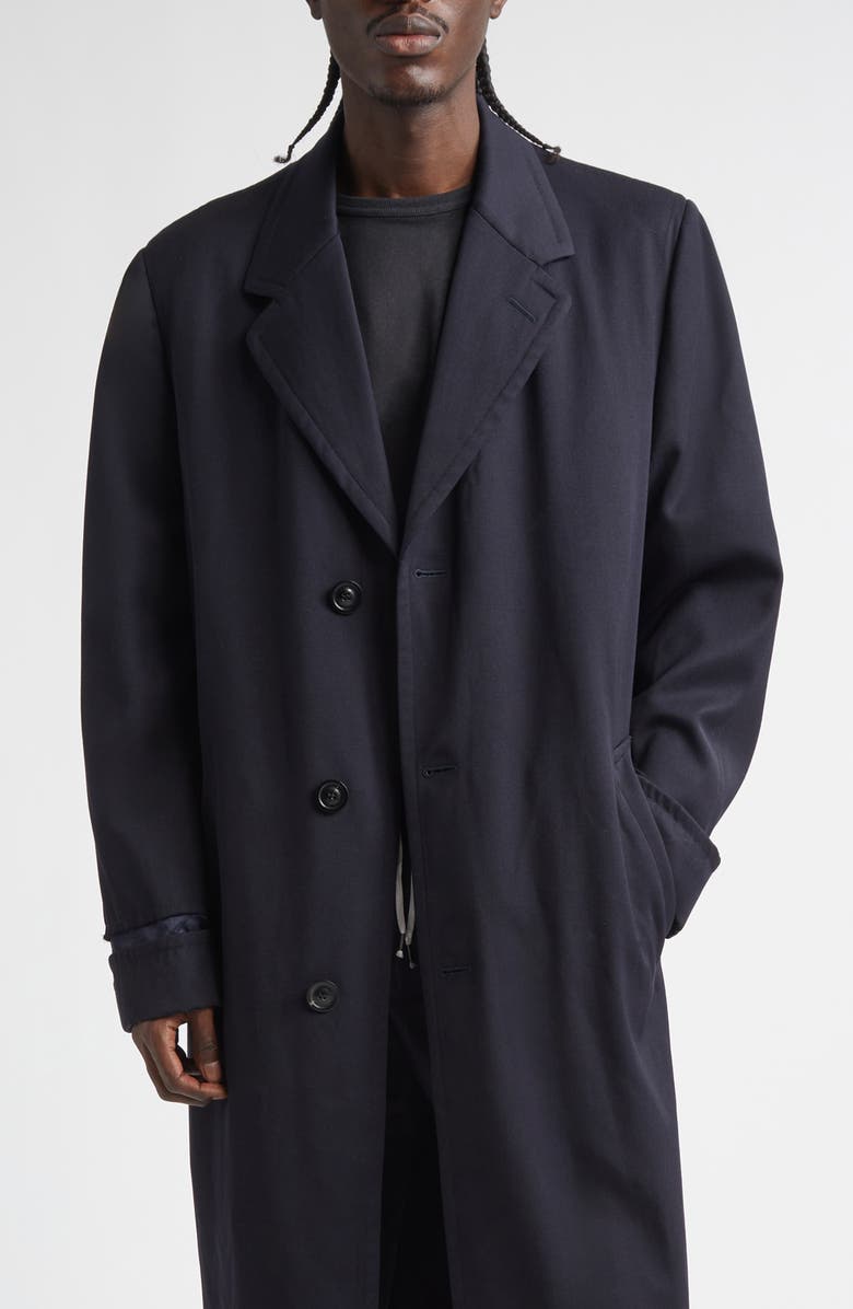 Maison Margiela Décortiqué Wool Coat, Main, color, Dark Blue