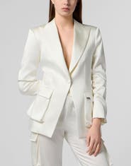 PHILIPP PLEIN Satin Cargo Fit Blazer Women