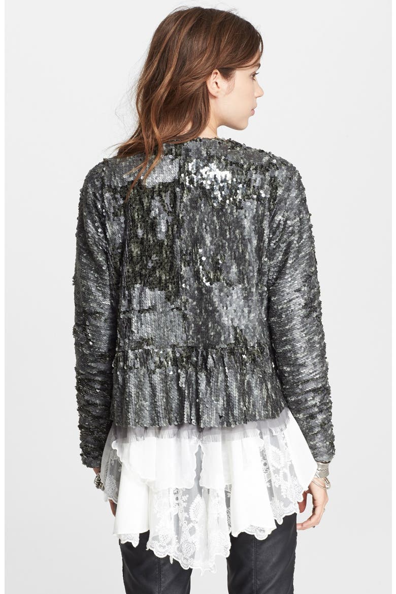 Sequin Party Jacket, Alternate, color, SILVER