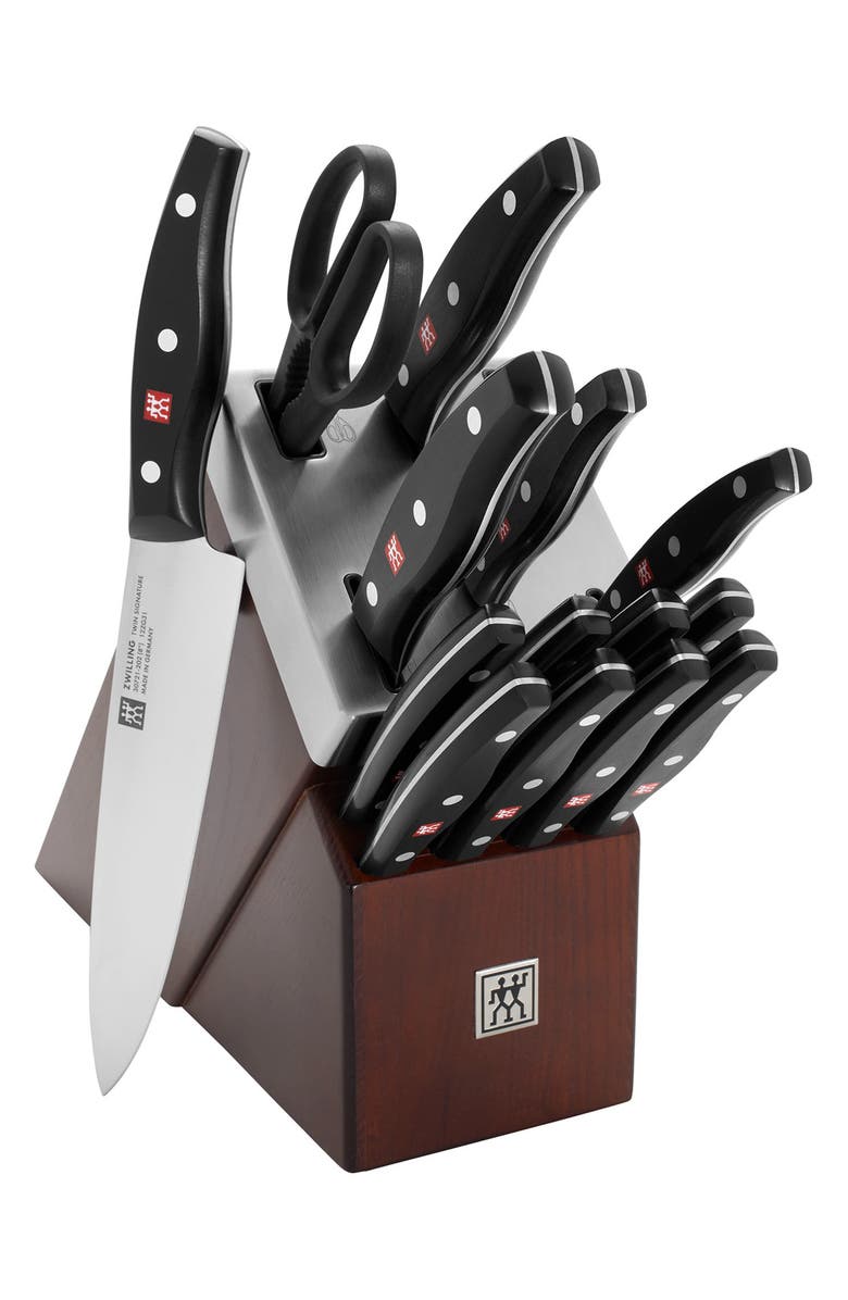 ZWILLING Twin Signature 15-Piece Knife Block Set, Main, color, Brown