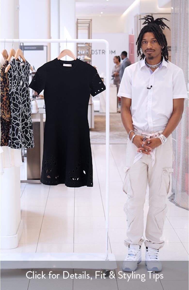 Fanna Eyelet Detail Knit Minidress, sales video thumbnail