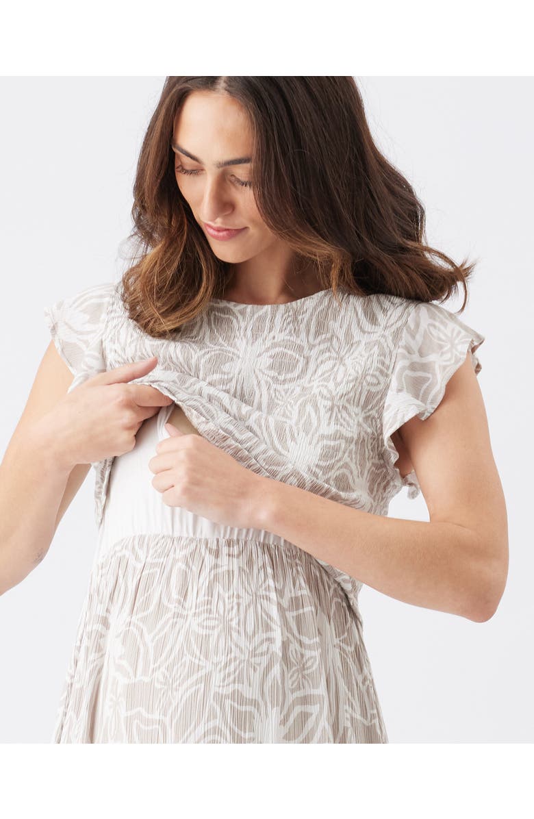 Ripe Maternity Alona Nursing Dress, Alternate, color, Sand / White